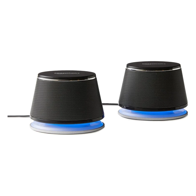 Amazon Basics Stereo 20 Speakers USB-Powered 1 Pair Black