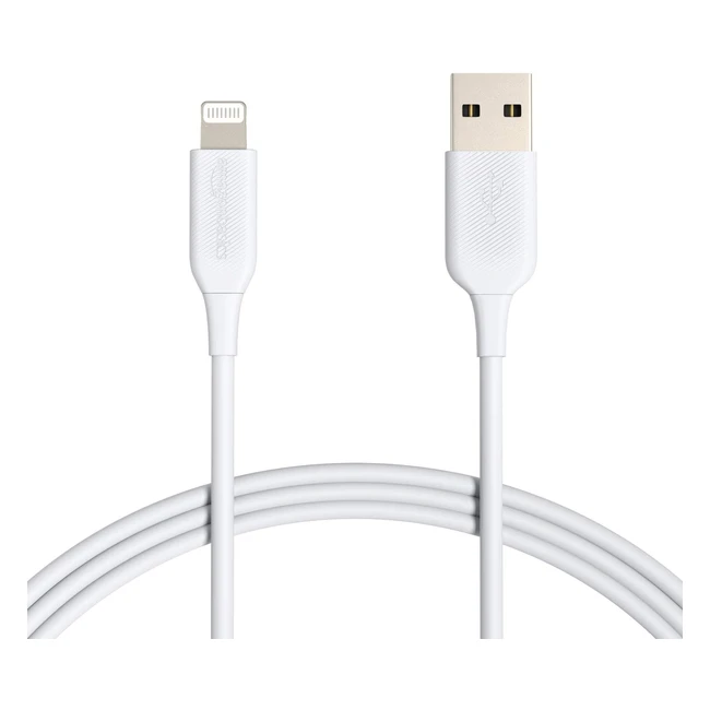 Amazon Basics 2Pack USBa to Lightning Charger Cable MFI Certified for Apple iPhone 14 13 12 11 X XS Pro Pro Max Plus iPad 18M White
