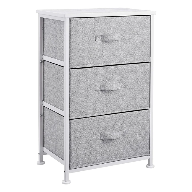 Amazon Basics Fabric 3-Drawer Storage Organizer Unit - White  Contemporary Mini