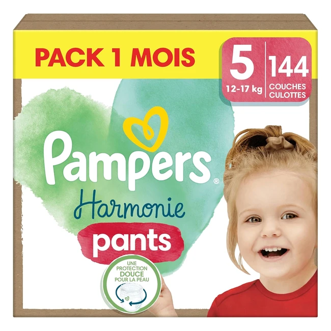 Pampers Harmonie Pants Taille 5 144 Couches - Maintien Complet 360 - Ingrédients d'Origine Végétale