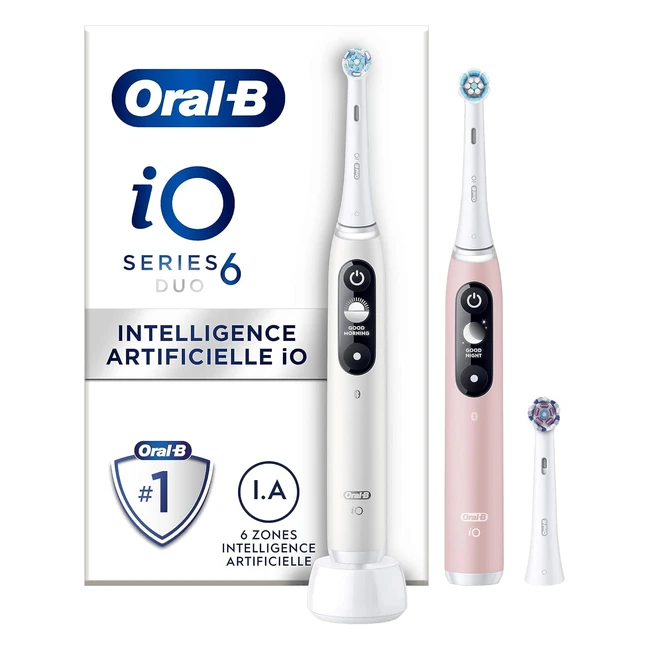 OralB io 6 Lot de 2 Brosses  Dents lectriques Connectes Bluetooth Blanche 