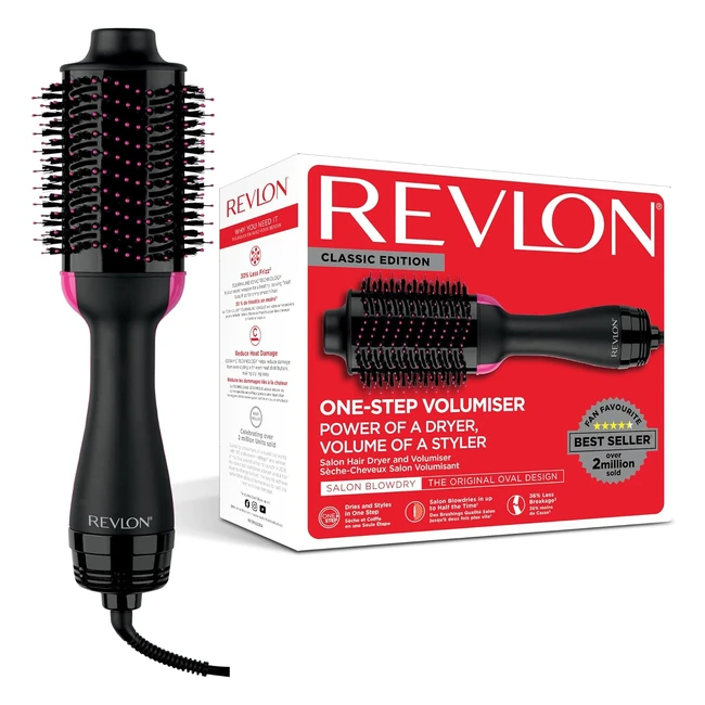 Revlon RVDR5222E2 Salon OneStep Hair Asciugacapelli e Volumizzante 800W NeroRosa
