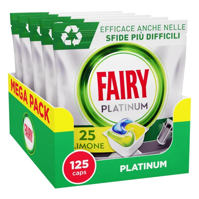 Fairy Platinum Detersivo Pastiglie Lavastoviglie 125 Capsule Limone - Efficace S