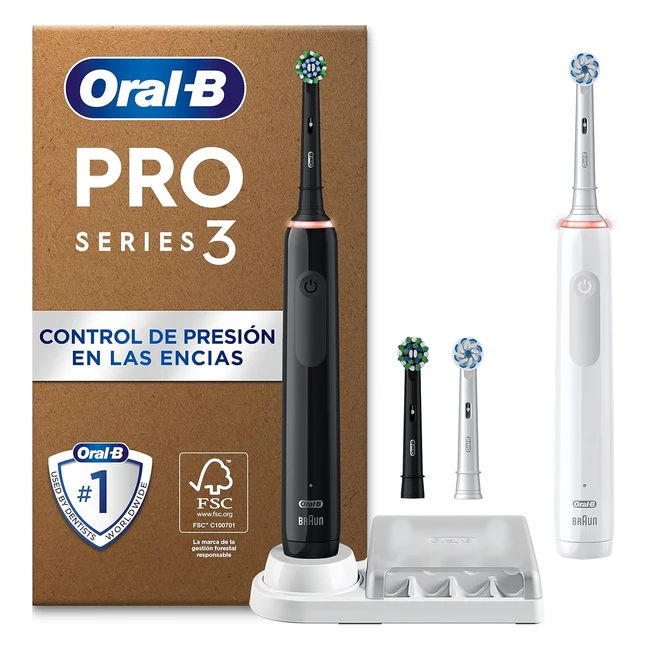 Oral-B Pro 3 3900N Pack de 2 Cepillos de Dientes Elctricos Recargables - Dise