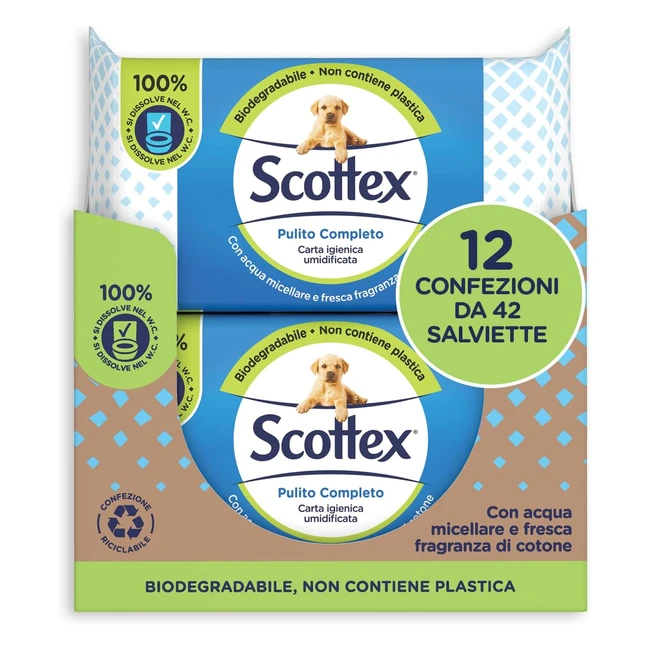 Scottex Pulito Completo Carta Igienica Umidificata Biodegradabile - Confezione 5