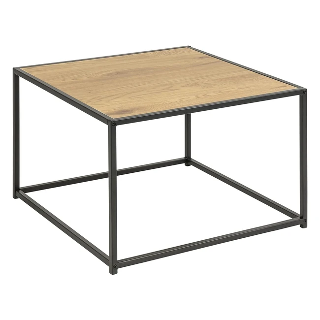AC Design Furniture Square Coffee Table Wild Oak Top Black Metal Base 60x60x40cm