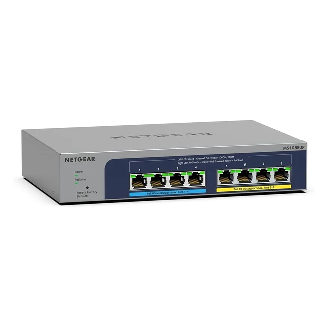 Switch Netgear MS108EUP 8 Puertos Multigigabit LAN 25G Ultra60 PoE 230W Gestiona