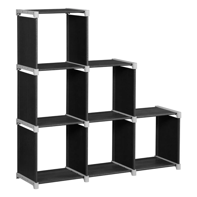 Songmics 6Cube Bookcase DIY Cube Storage Rack LSN63H - Black