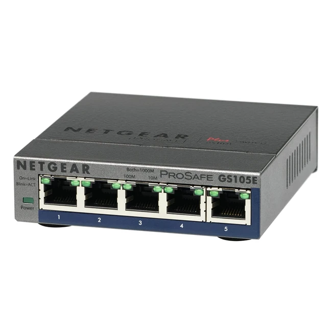 Switch Ethernet Netgear GS105E 5 Ports RJ45 Gigabit 101001000 Manageable Serie P