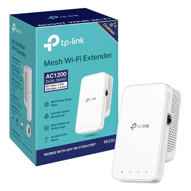 TP-Link AC1200 Dual Band WiFi Extender RE330 - Boost Internet Speed Easy Setup