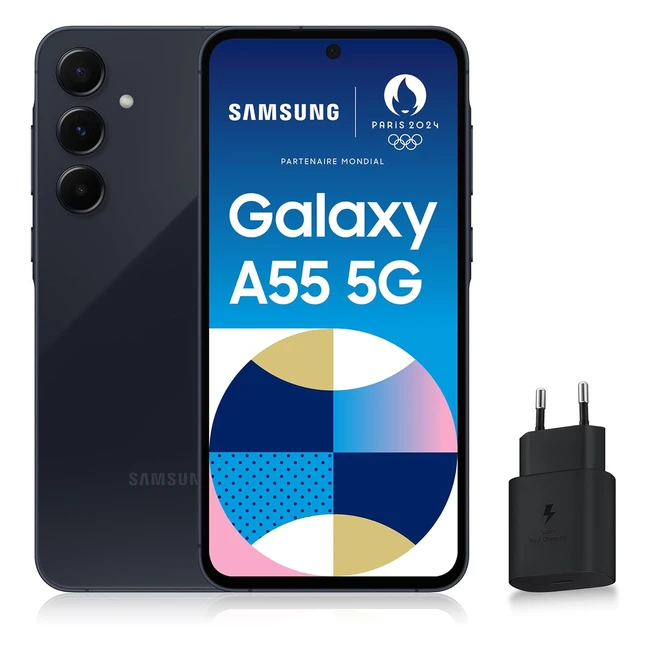 Samsung Galaxy A55 5G Smartphone Android 128 Go Chargeur Secteur Rapide 25W Incl