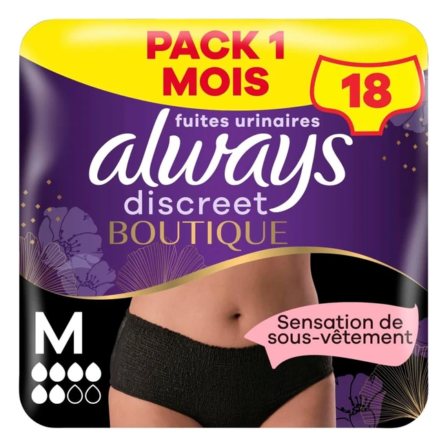 Culottes Incontinence Femme Always Discreet Boutique - Pack 1 mois