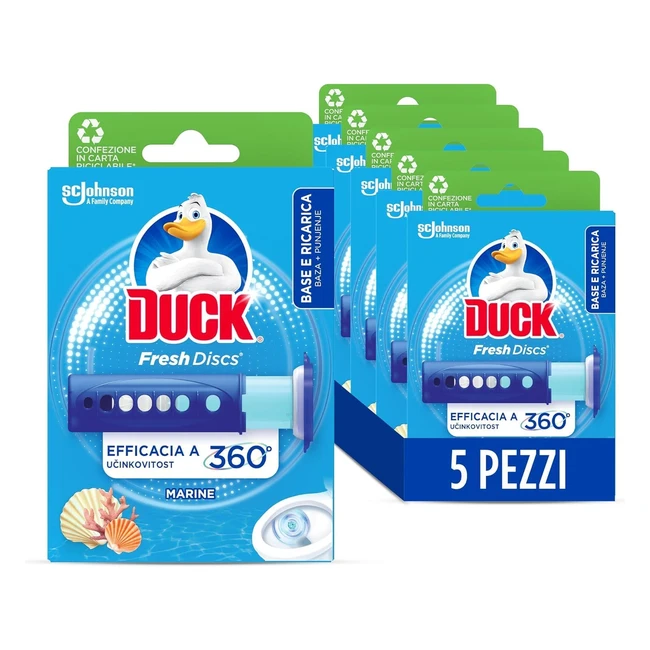 Duck Fresh Discs Gel Igienizzante WC Fragranza Marine - Scorta 5 Applicatori