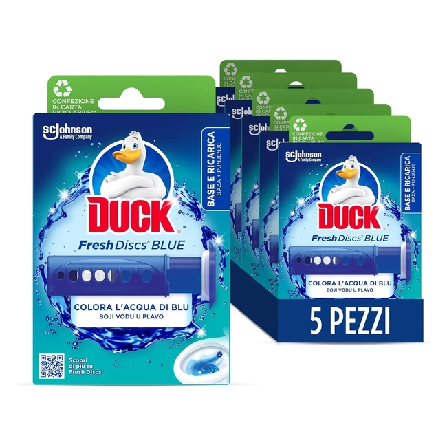 Duck Fresh Discs Blue Base - Gel Igienizzanti WC - Formato Scorta 5 Applicatori