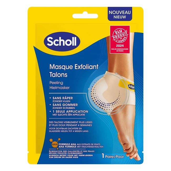 Masque pieds exfoliant Scholl - Peeling talon soin efficace - 2 chaussettes