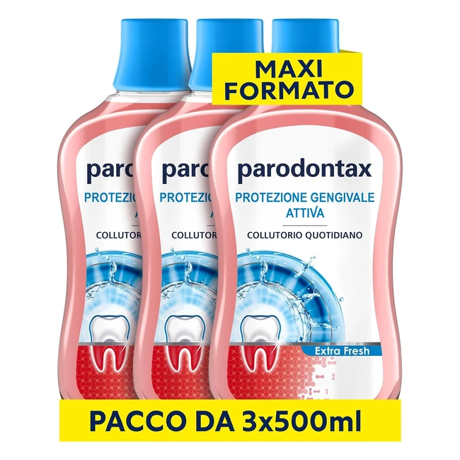 Collutorio Parodontax Protezione Gengivale Attiva 3x500ml - Denti Forti e Gengiv