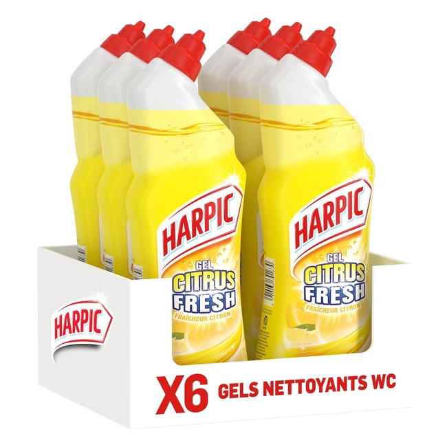 Harpic Gel WC Fraicheur Citron 100 Nettoyant - Lot de 6