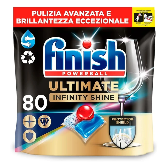 Finish Ultimate Infinity Shine 80 capsule lavastoviglie limone sgrassante e luci