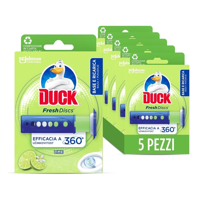 Duck Fresh Discs Gel Igienizzanti WC Lime - Scorta 5 Applicatori