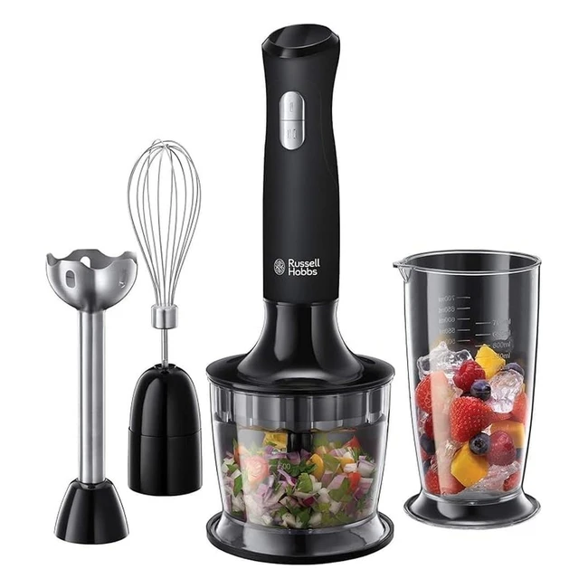 Frullatore a Immersione Russell Hobbs Nero 3 in 1 - BPA Free - Lavabile in Lavas