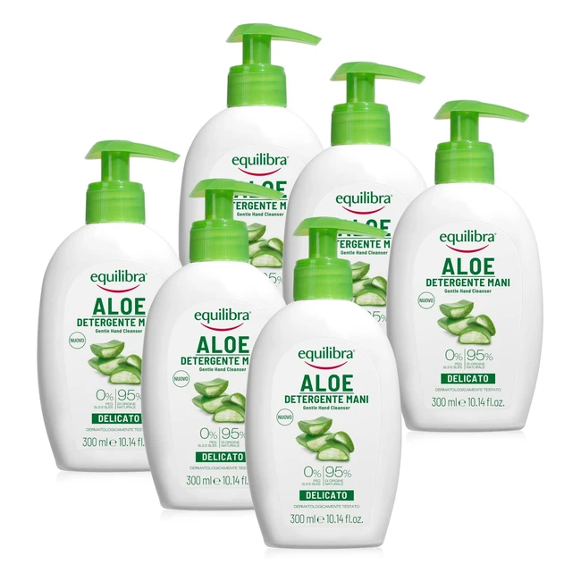 Equilibra Aloe Detergente Mani - Confezione 6x300ml - Delicato e Idratante