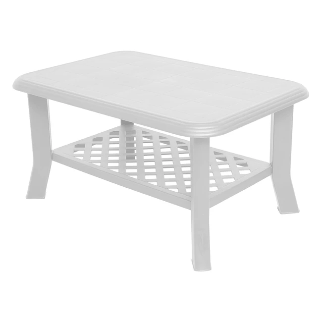 Tavolino dmora con portariviste - Made in Italy - Bianco - 90x46x60 cm