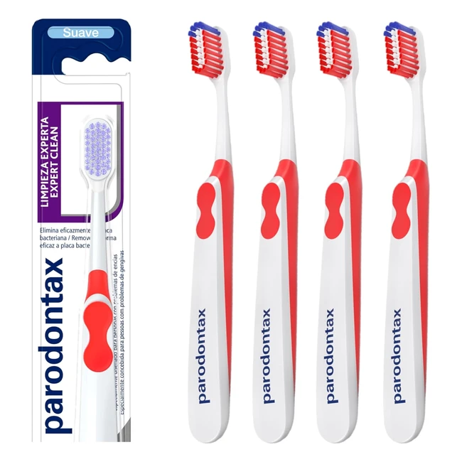 Cepillo de dientes Parodontax Expert Clean - Pack de 4 - Limpieza suave - Detien