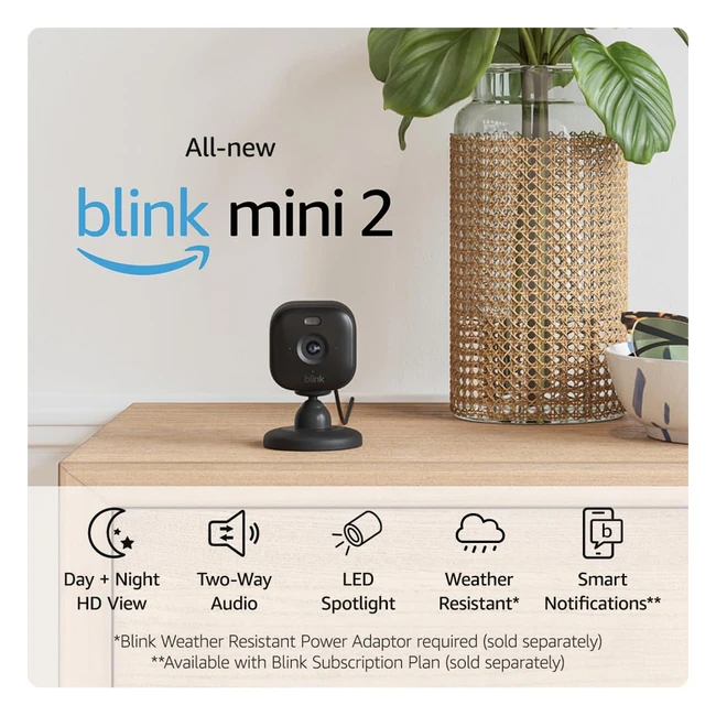 Blink Mini 2 Smart Security Camera HD Night View Built-in Spotlight