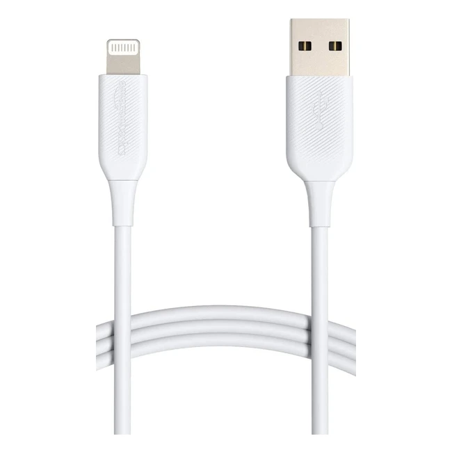 Amazon Basics Lightning to USB A Cable MFi Certified iPhone Charger White 09M - 