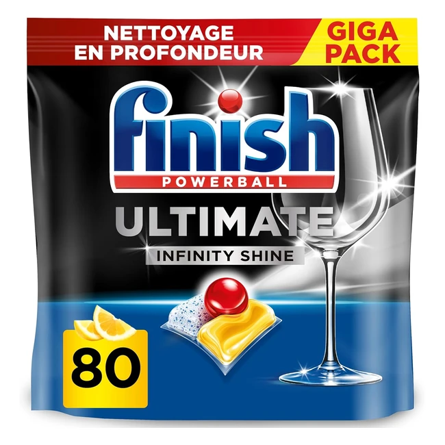Finish Ultimate Infinity Shine - Pastilles Lave-Vaisselle Citron 80 Capsules - A