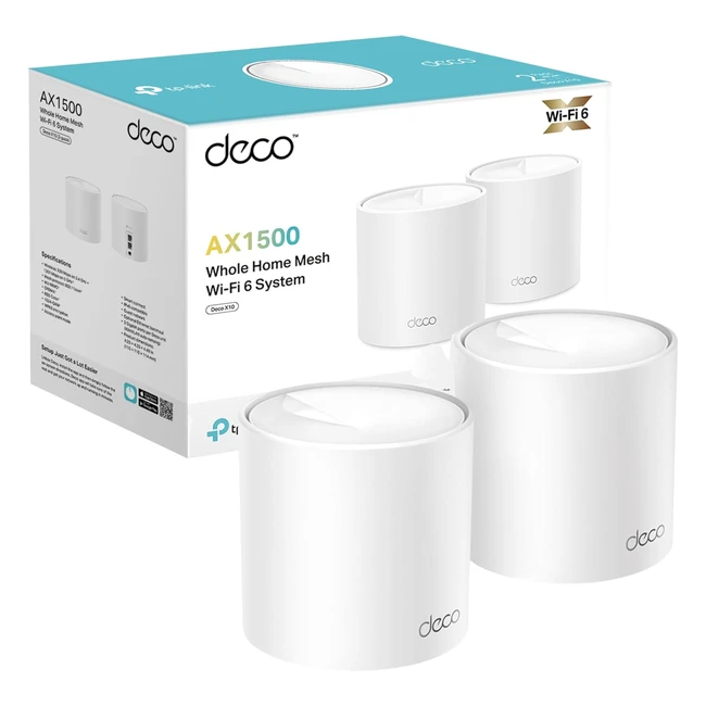 TP-Link Deco X10 AX1500 Whole Home Dualband Mesh WiFi 6 System - Fastest Speeds