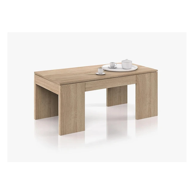 Tavolino da caff dmora Malibu con piano contenitore rovere 100x43x50 cm