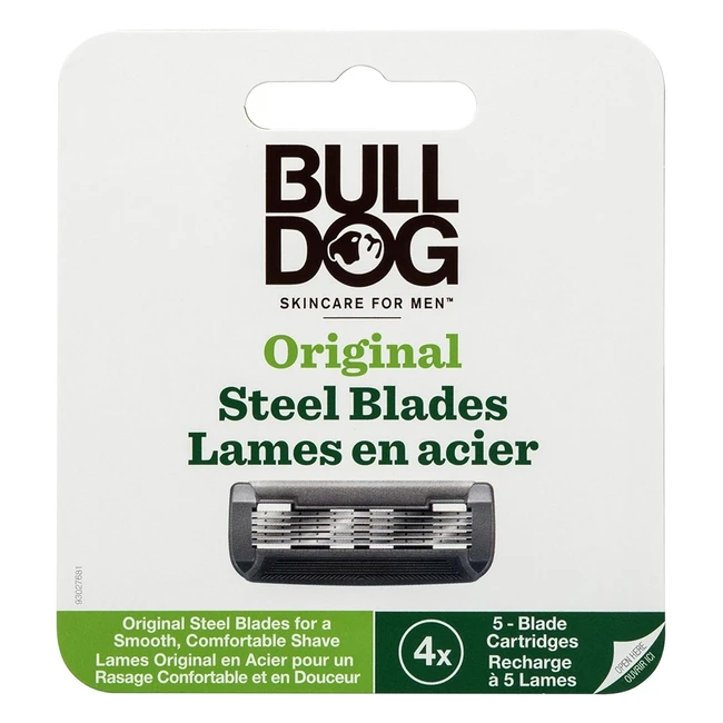 Pack 4 lames rasoir bambou Bulldog - Lames en acier tremp bande lubrifiante 