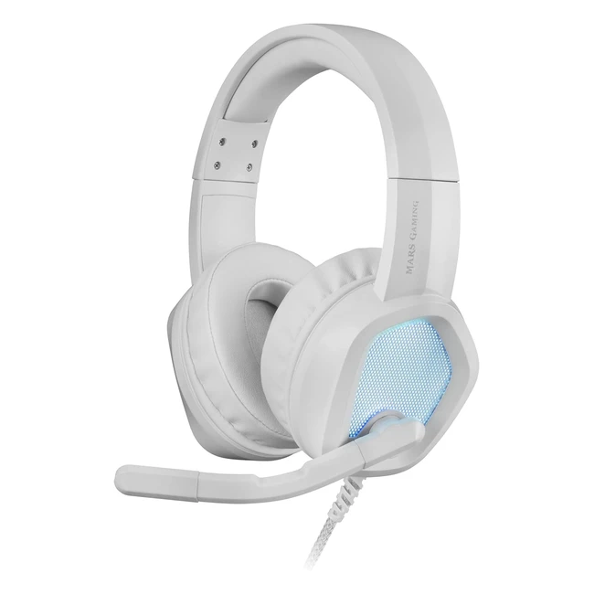 Casque Gaming Mars Gaming MH320 Blanc - Son Qualit Professionnelle - RGB - Mic