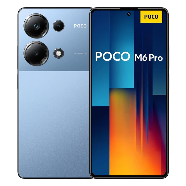 Xiaomi Poco M6 Pro - Smartphone 8256Go Bleu - Ultra rapide - Triple camera 64MP