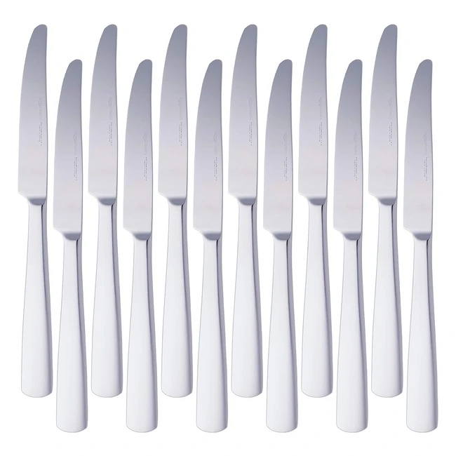 Lot de 12 couteaux de table Amazon Basics en acier inoxydable - Style contempora
