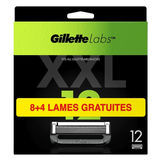 GilletteLabs Rasoir avec Barre Exfoliante et Recharges de Lames - Rf 84