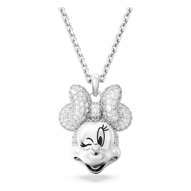 Collana Swarovski Disney Mickey Mouse 100 - Pendente Minnie - Rodio Bianco