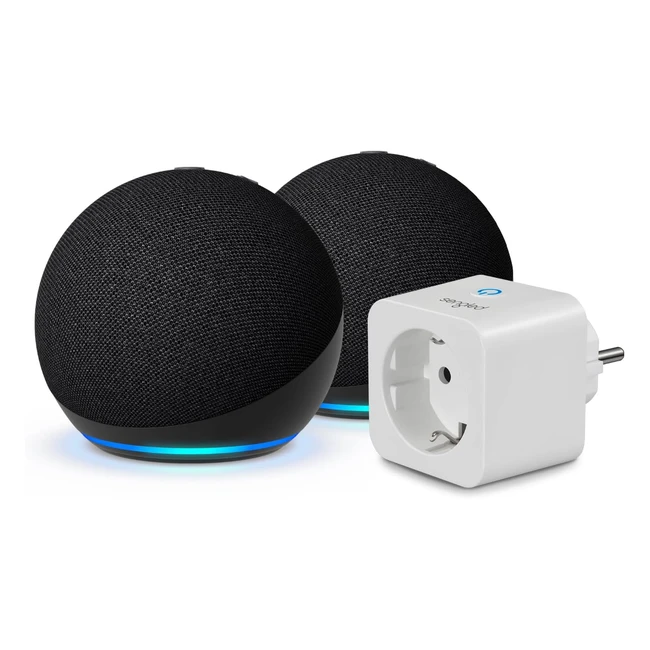 Echo Dot 5 Generazione Antracite 2 Pezzi  Sengled Smart Plug - Kit Casa Intelli