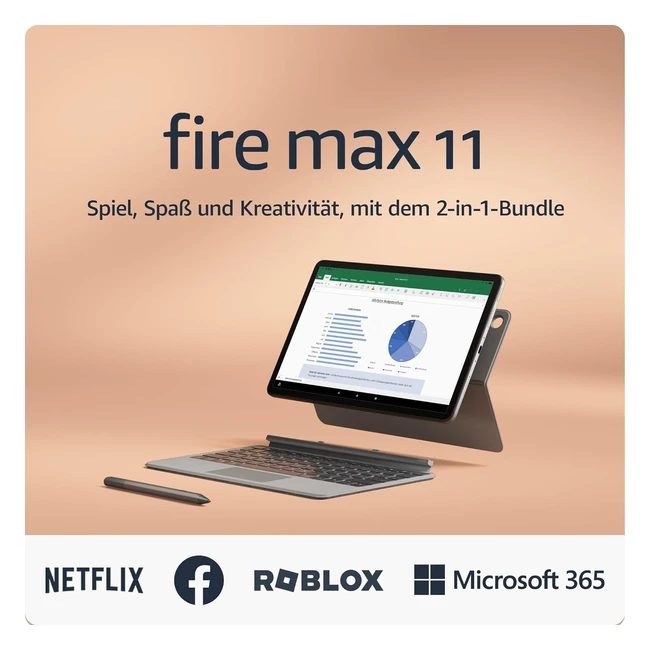 Amazon Fire Max 11 Tablet Produktivittsbundle mit Tastaturhlle Stylus Pen Oc