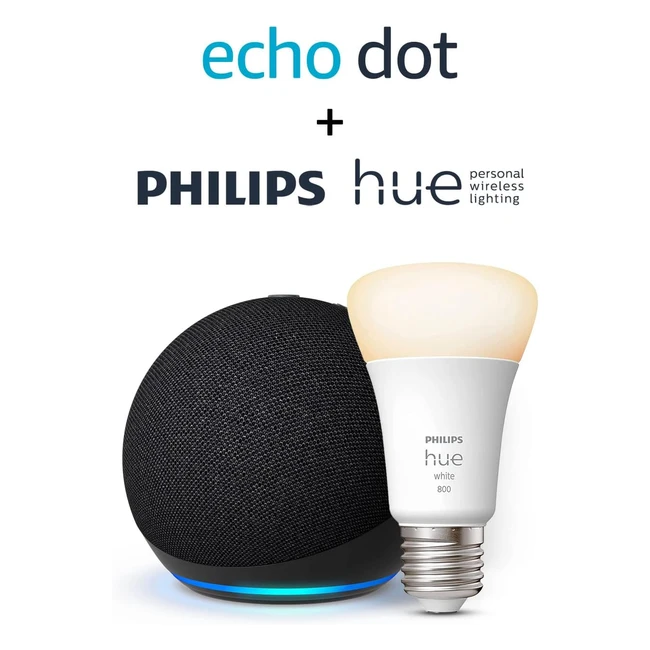 Echo Dot 5 Generation Anthrazit Philips Hue White Smart Bulb E27 - Alexa Smart H