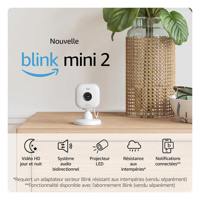 Blink Mini 2 Camra de Surveillance Connecte HD Couleur - Alexa - Blanc