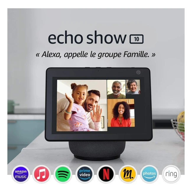 Echo Show 10 3e gnration HD avec mouvement et Alexa - Anthracite