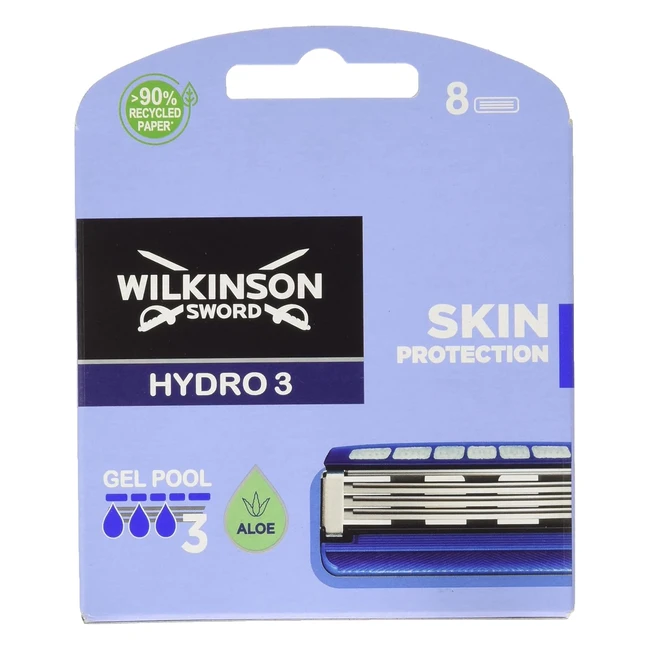 Wilkinson Sword Hydro 3 Skin Protection - Confezione da 8 lame di ricarica compa