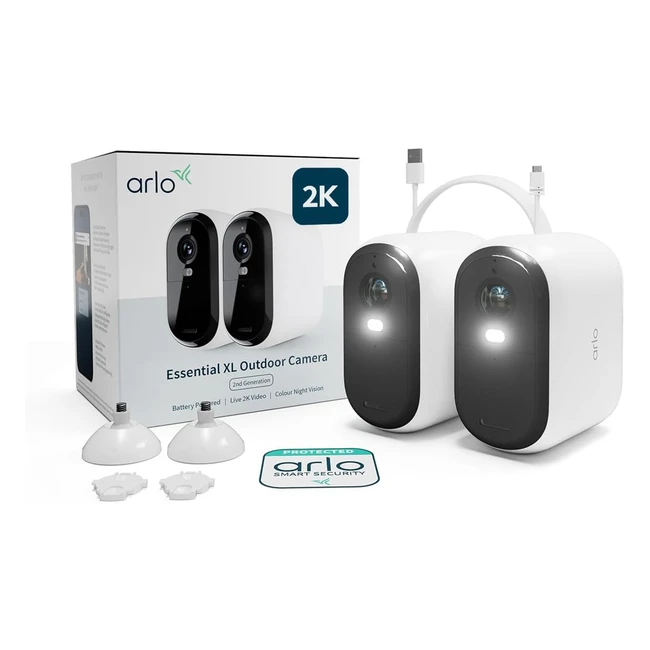 Camra de surveillance Arlo Essential 2 2K XL WiFi extrieure sans fil - Visio