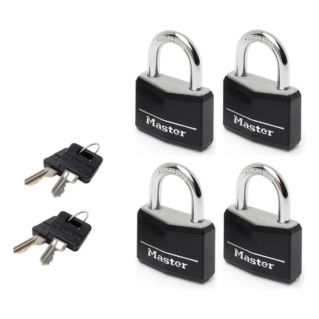 Lot de 4 cadenas Master Lock 9140EURQBLKNOP en aluminium massif recouvert de vin