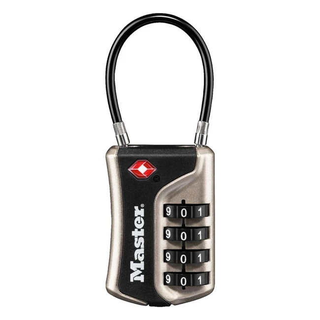 Cadenas Master Lock 4697EURDNKL TSA Gris - Combinaison 4 Chiffres - Design Secur