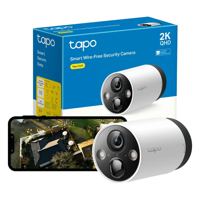Tapo Smart Wirefree Security Camera IP65 Weatherproof Fullcolour Night Vision Re
