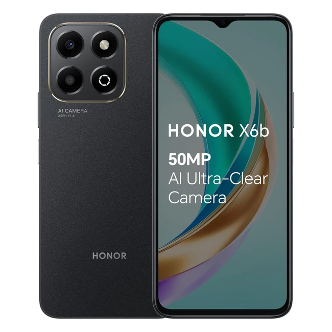Honor X6B Unlocked Mobile Phone 656inch 90Hz Display 8GB128GB 50MP Camera Midnig