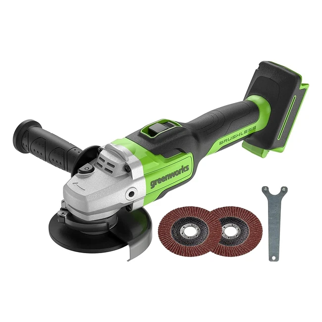 Greenworks GD24AG Cordless Angle Grinder 125mm Disc Blade 10500rpm LeftRight Ha